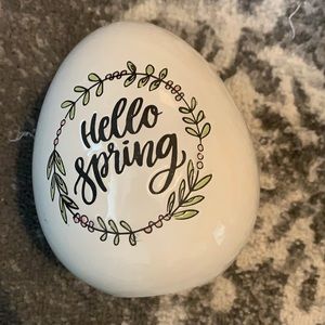 Hello spring ceramic egg